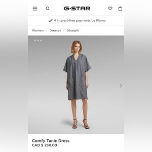 New G Star Raw Comfy Tunic Dress Sz XL